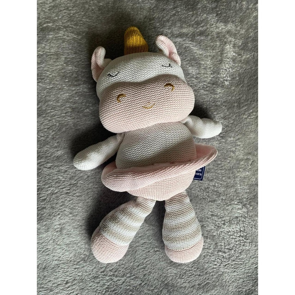 Living Textiles Kenzie Unicorn Rattle Doll Plush 2019 Knit Doll sku11